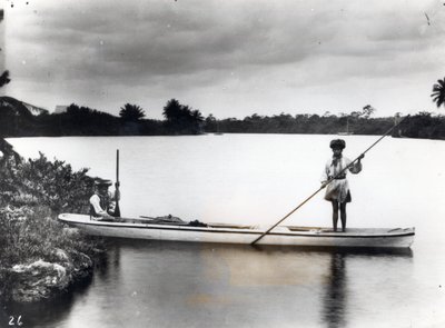 Seminole Indians in a Canoe by American Photographer